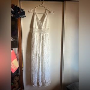 Romper shorts with dress overlay